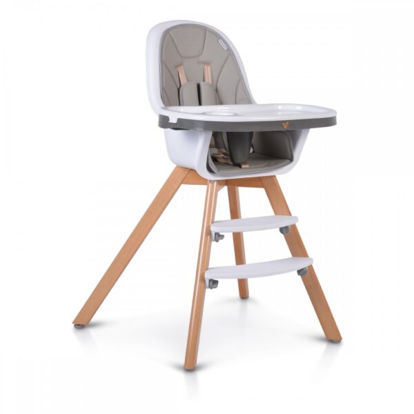 MONI Wooden Highchair - Hygge Grey - Babyworld Malta