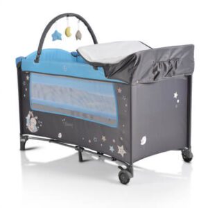 Moni Sleepy Travel Cot With Second Floor and Wheels Blue