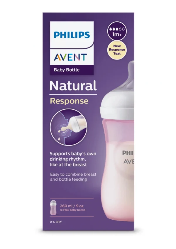 Avent Natural Response Bottle 260ml - Pink