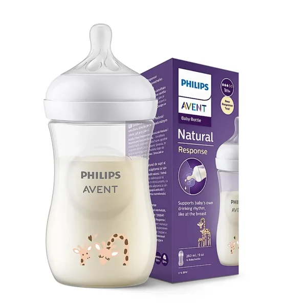 Avent Natural Response Bottle 260ml - Giraffe