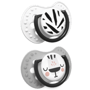 LOVI Silicone Dynamic Soother 18+ m 2 pcs Salt&Pepper