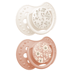 LOVI Silicone Dynamic Soother 0-6m 2 pcs Blossom Ivory