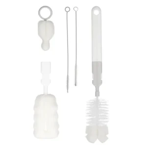 Bottle and teat brush set with changeable ending