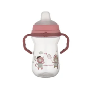 Canpol babies Cup with Silicone Spout FirstCup 250ml BONJOUR PARIS pink