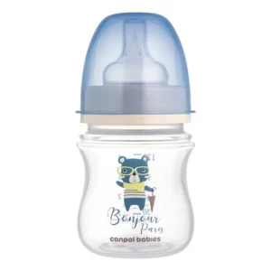 Canpol babies Anti-Colic Bottle PP EasyStart 120ml BONJOUR PARIS blue