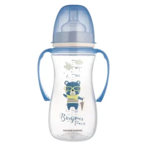 Canpol babies Anti-Colic Bottle with Handles 300ml PP EasyStart BONJOUR PARIS blue