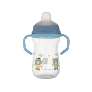 Canpol babies Cup with Silicone Spout FirstCup 250ml BONJOUR PARIS blue