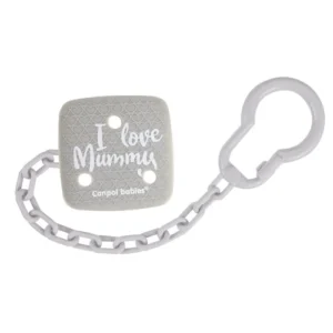 Canpol babies Soother Holder I Love Mummy grey